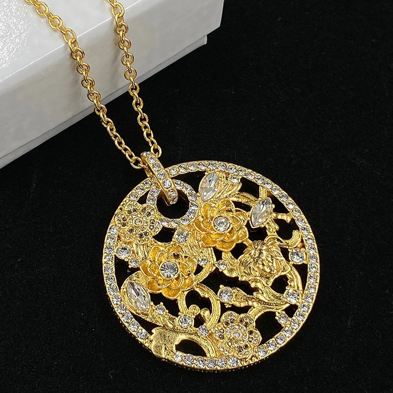 Wholesale/Supplier Fashion Jewellery Necklaces Copper Pendant Necklace Link Chain Golden Necklace Accessories