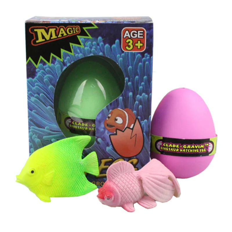 Popular Kids Educational Party Surprise Gift Magic Hatching Water Growing up EVA Easter Fish Unicorn Dinosaur Egg Toy