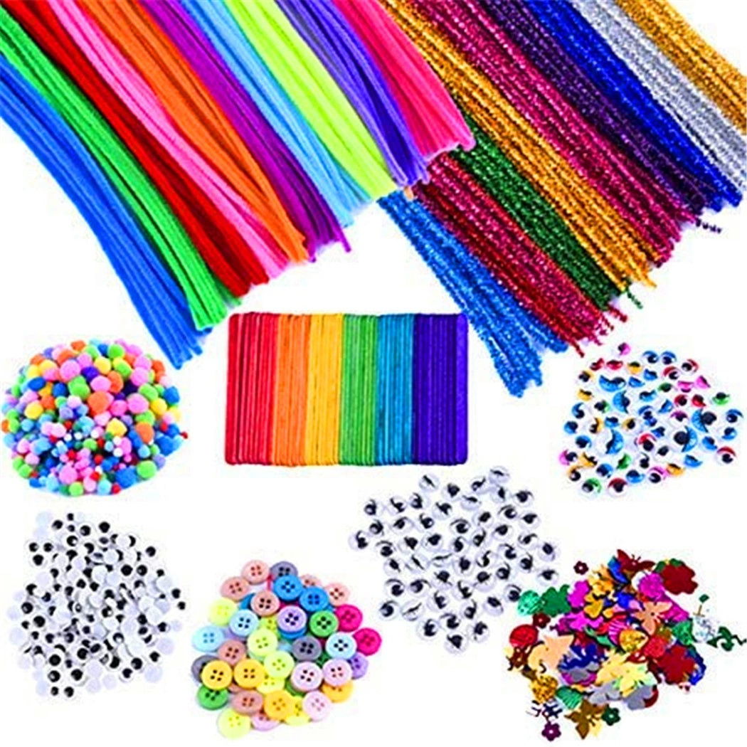 Steam Supplies Pipe Cleaners Feathers Craft Kit Handmade Art Tools Creative Set School Projects Party Kids Arts Craft Supplies Esg17657