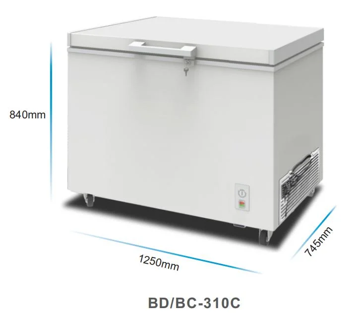 Factory Direct Price Sale Top Open Door 310 Liters Deep Freezer Depth for Hotel/Home/Supermarket Use