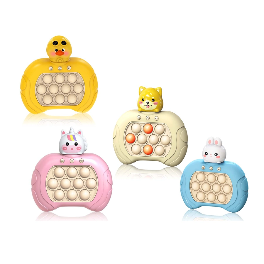 The Second Generation of The Hot Press The Music Game Yellow Duck Rabbit Bear Cartoon Shape to Pass 200 Close with Light Game Machine