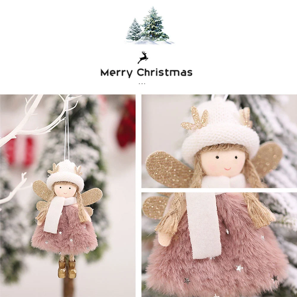 Plush Fabric Christmas Angel Xmas Tree Hanging Pretty Girl Dolls Cute Toys