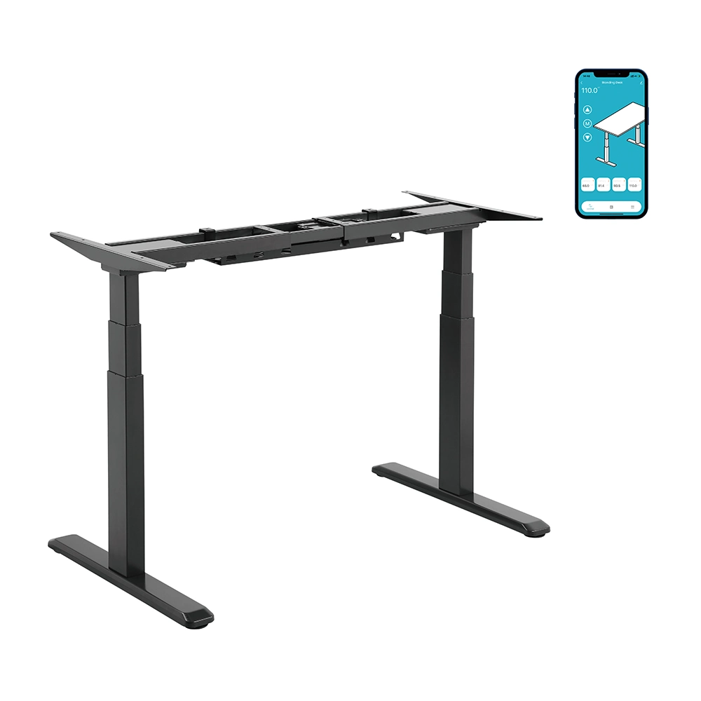 LUMI Manufacture Customized Melamine APP Control Standing Height Adjusted Computer Desk for Home Office