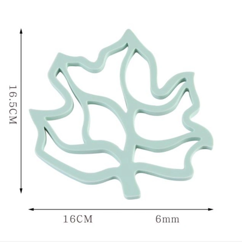 Maple Leaf de aislamiento de silicona elástico estilo nórdico, engrosamiento de cazoleta de silicona de cocina la almohadilla de drenaje de la bandeja de silicona, Mat Tabla