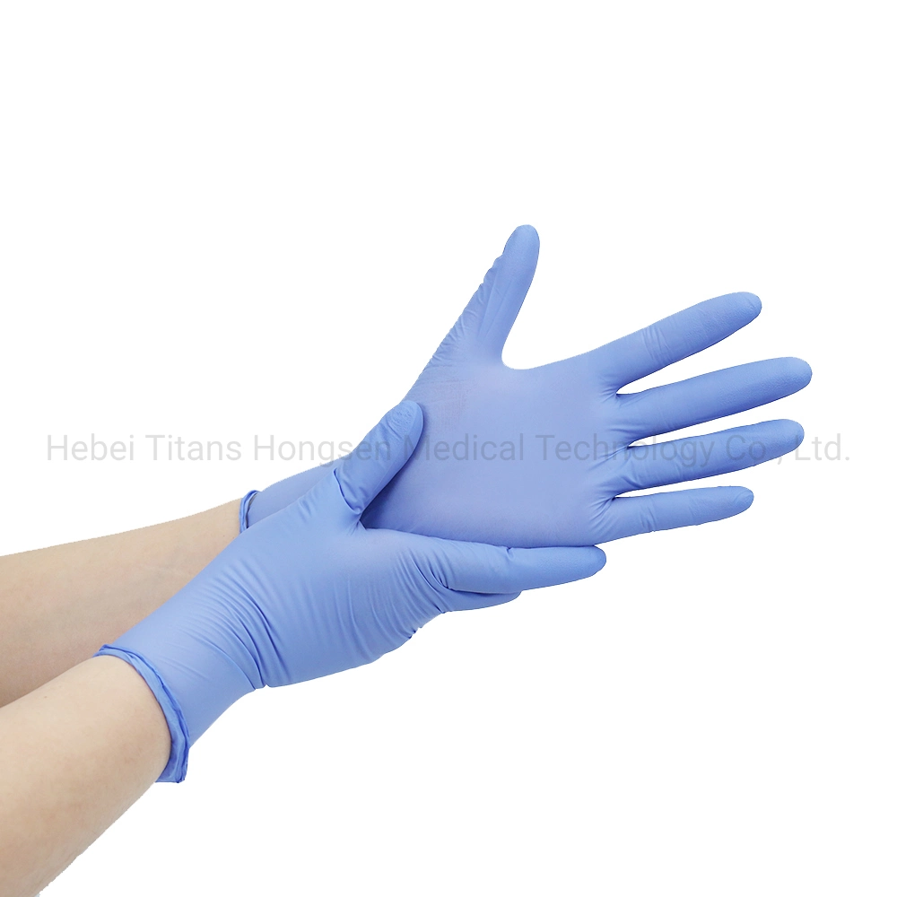 Titanfine de haute qualité en usine de gros de fourniture de gants en nitrile médicaux jetables à usage unique