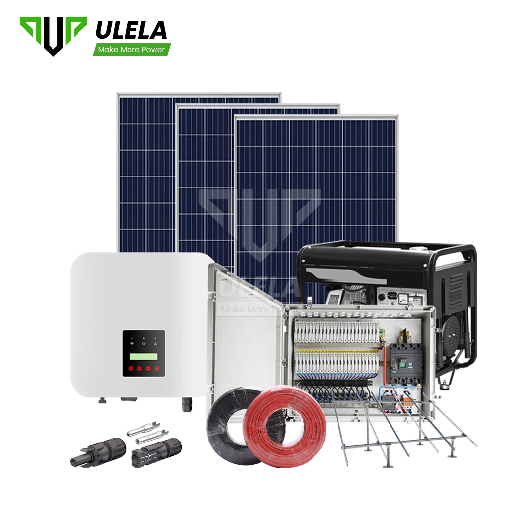 Ulela 1KW-10KW sistema de Energía Solar Fabricantes OEM Customized Solar Grid Sistema de energía PV diésel China