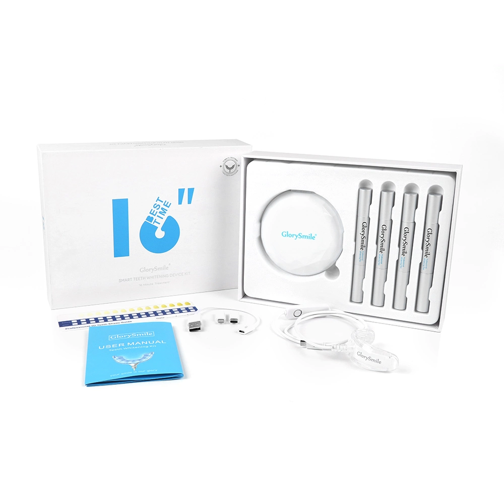 FDA Ce Approved Glory Smile HP/Cp/Pap OEM/ODM Manufactory 2ml/4ml Pen Custom Logo 16/24/32min LED Light Luxury Teeth Whitening Kit