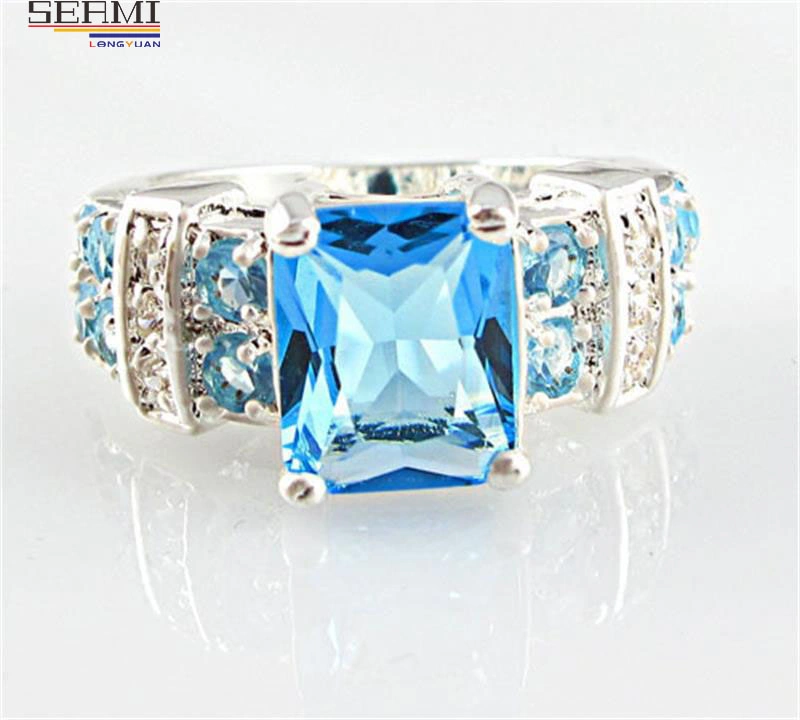 Style vintage de cuivre plaqué argent Zircon anneaux Engagement bijoux de mariage