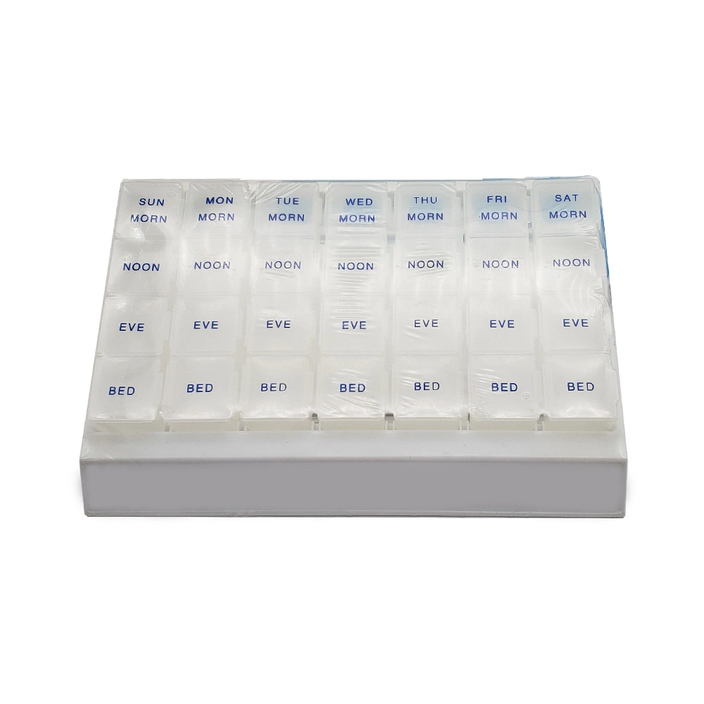 Custom 7 Day 4 Times Daily Pill Organizer Weekly Pill Dispenser Box