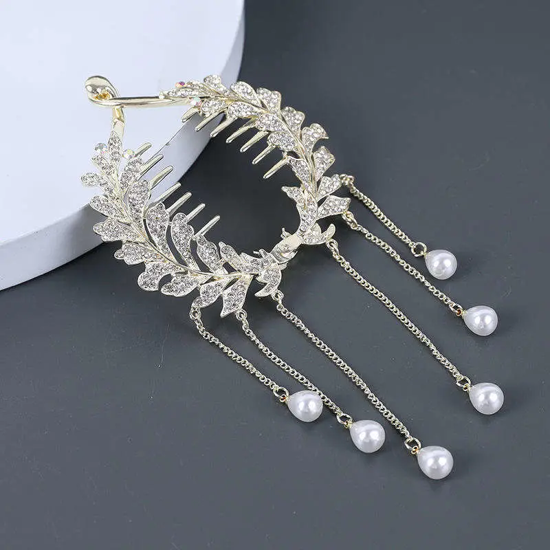 Crystal Rhinestone Tassel Hair Clip for Girl Bride Accessories