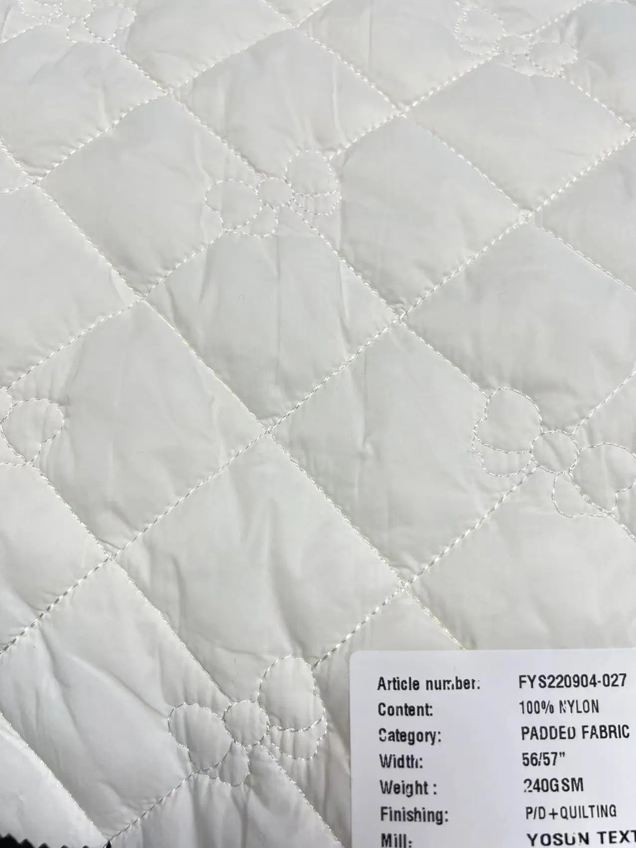 Imitation Silk Padded Fabric Double Side Quilted Fabric Nylon Jacket Fabric