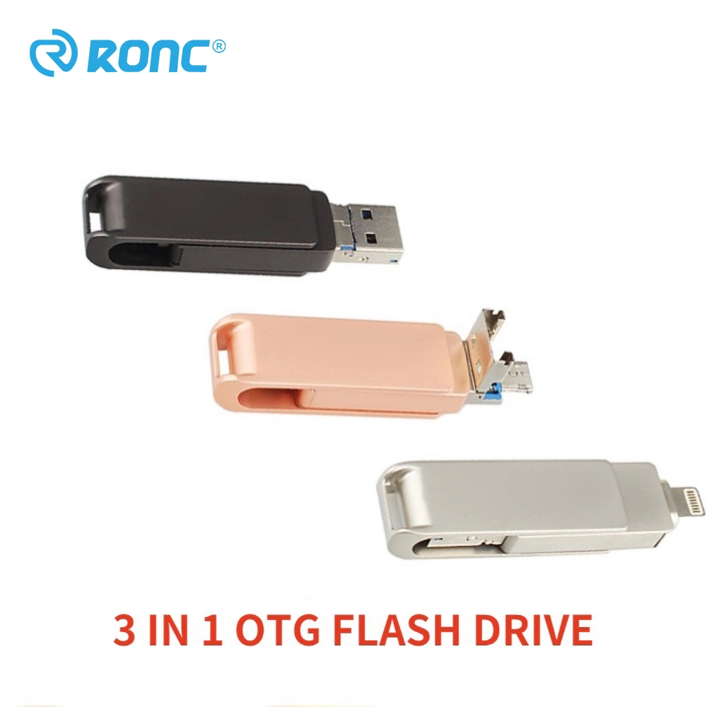 3 in 1 OTG USB Flash Drive 16GB 32GB 64GB 128GB Memory Stick Pendrive for Phone