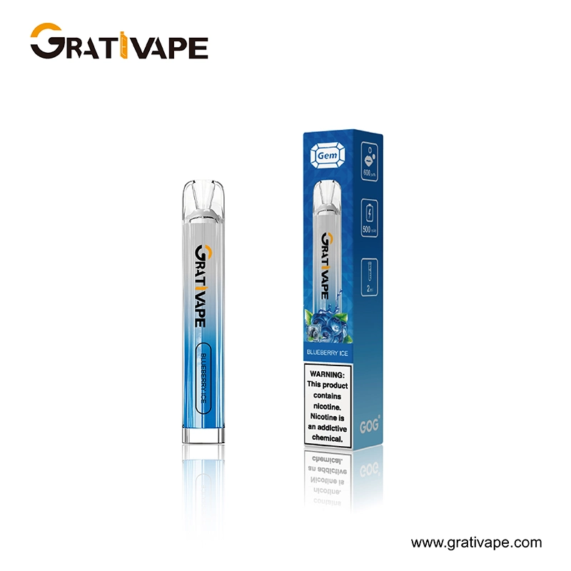 Best Price Original Disposable/Chargeable 2ml Vape Gem 600 Puff Rechargeable Fruit Flavor Vape Pen Fashion E Cigarette