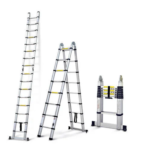 Deliladder 3.8m Multifunct Fold Step Telescopic Aluminium Ladder