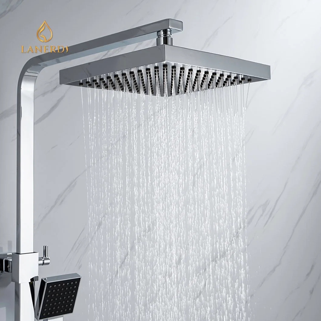 Wall Mounted Complete Hidden Bath Brass Shower Faucet Square Shower Mixer