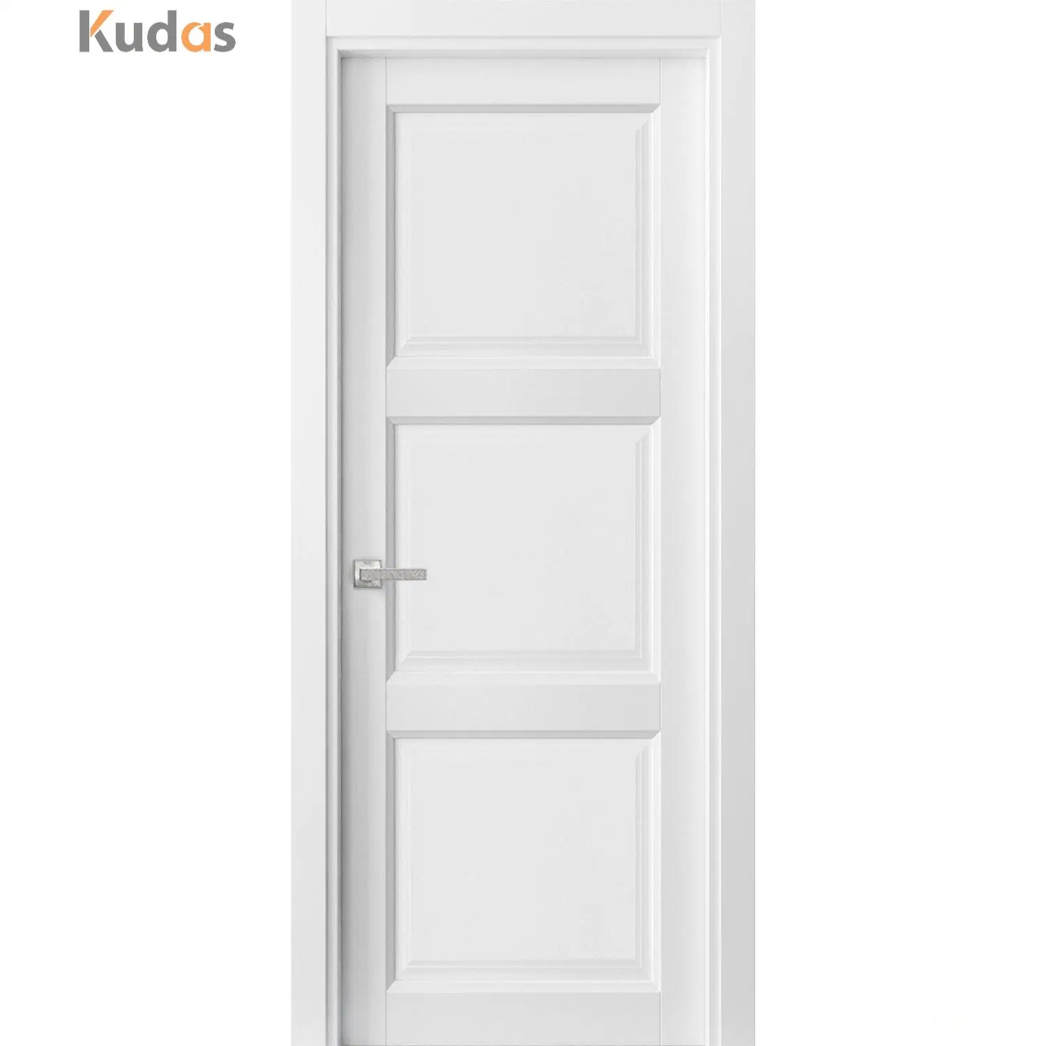 Kudas Panel Interior Bathroom Molded Solid Wood Black Doors for Apartment