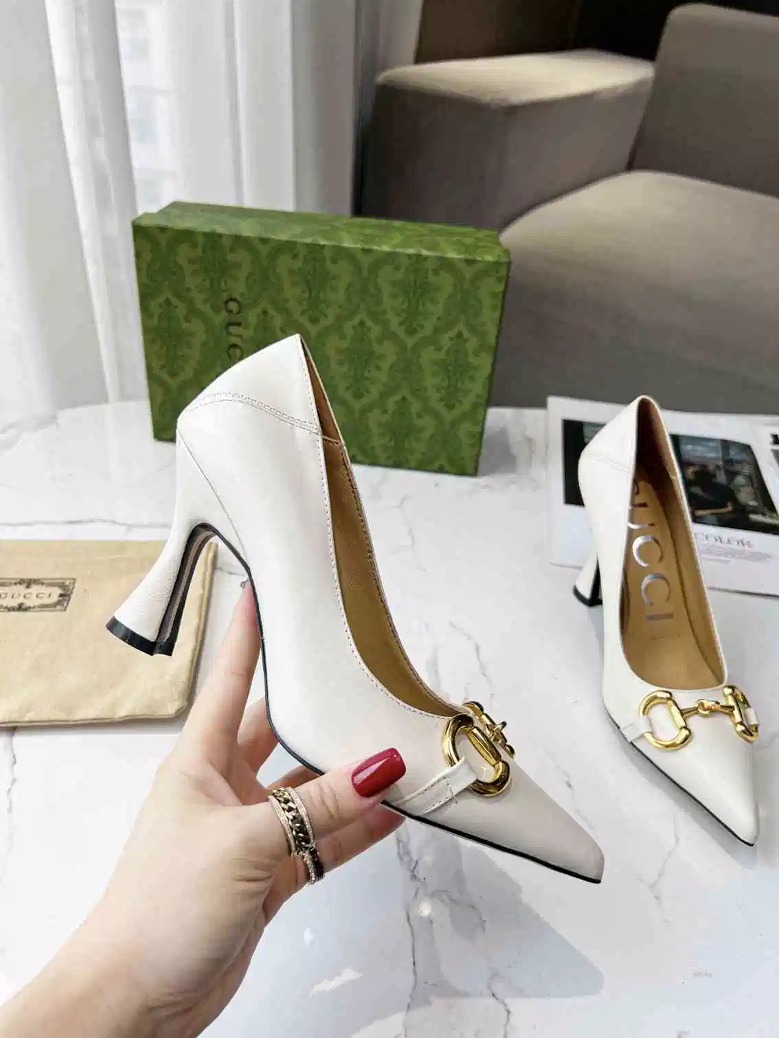 Horse String Buckle Pointed High Heel Shoes