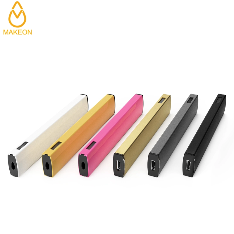 Makeon D8 Bar Disposable/Chargeable Vape Pen Empty Glass Cartridge Vaporizer Pen 0.5ml Flat Atomizer Custom Logo Packaging Lighting Bottom Rechargerable 350mAh Battery