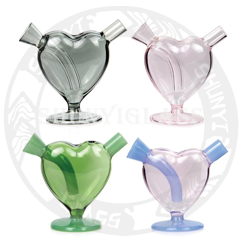 Classical 3D Heart Shape Glass Hookah Smoking Pipe