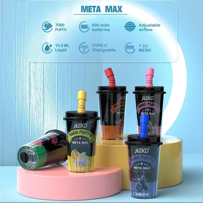 Hzko Meta Max 7000puffs Battery Rechargeable Disposable/Chargeable Vape Supbliss Bingo 8000 Puffs E Cigarette Wholesale/Supplier Vape Pen