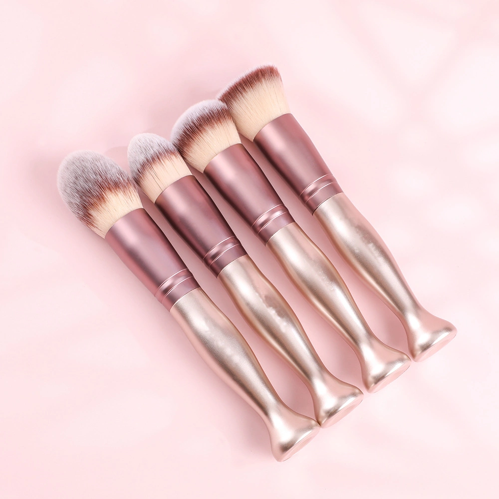 Maquillaje Rosa de alta calidad conjunto de cepillos de cabello sintético 14pcs Champagne Gold Juego de cepillos de maquillaje