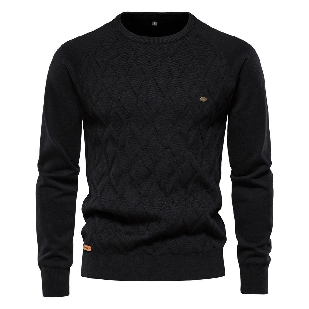 Custom Men Crew Neck Jersey punto Argyle Fit Jersey Pullover de punto Suéter