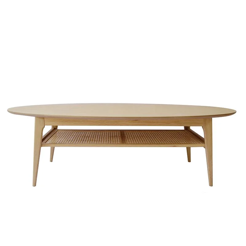 Coffee End Table Modern Furniture Kd Version Oval Solid 4 Legs Wood Tea Table Natural Ash Wood Living Room Furnitures