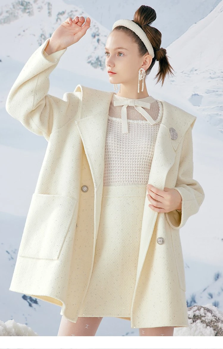 Les femmes de haute qualité de la laine long manteau Fashion Manteau à capuchon 2022 manteaux chauds de la mode décontractée veste polaire floue Outwear Prix de gros de vêtements en Chine