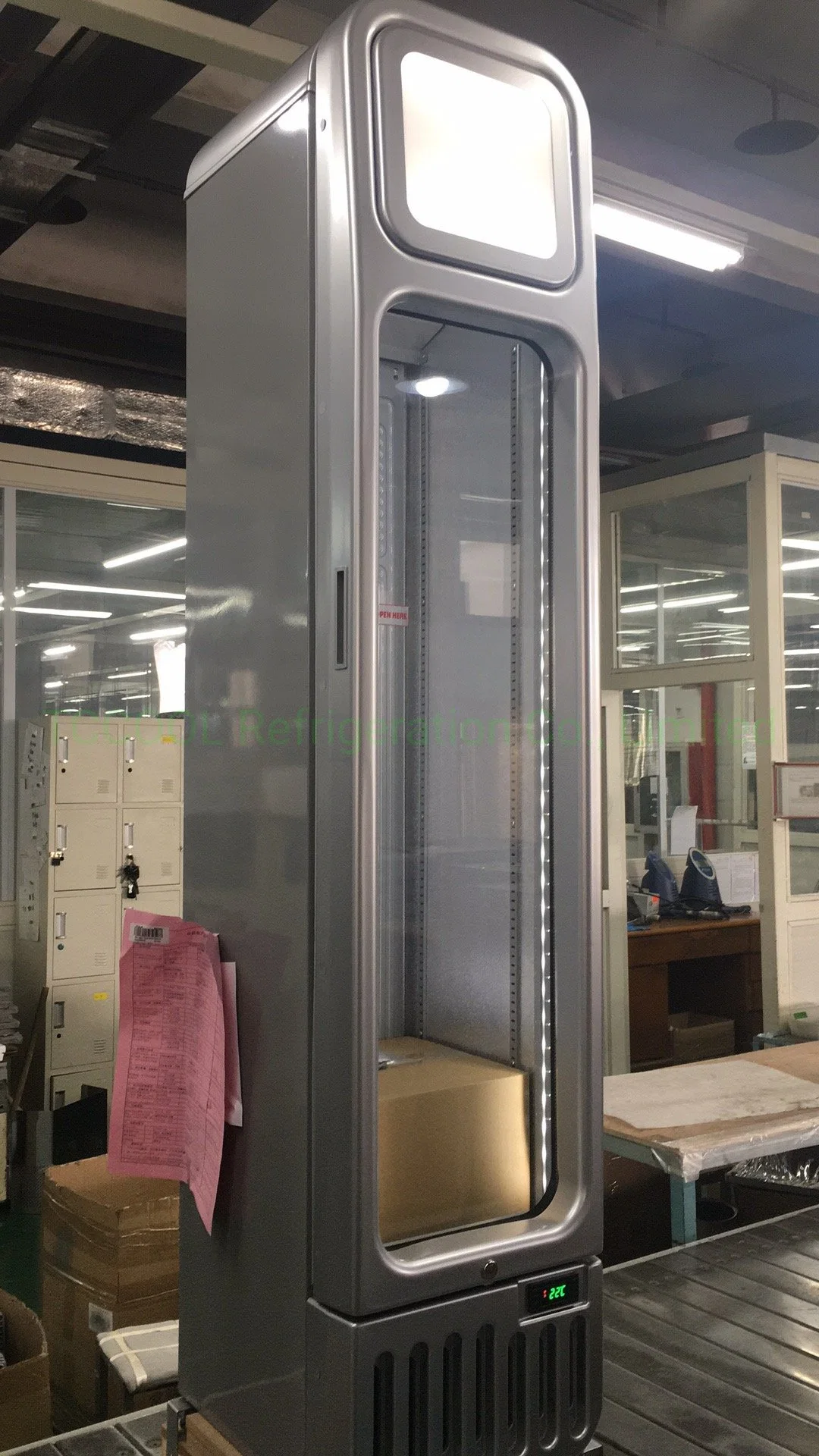 2021 Good Price Slim Refrigerator Vertical Display Glass Door Fridge for Supermarket