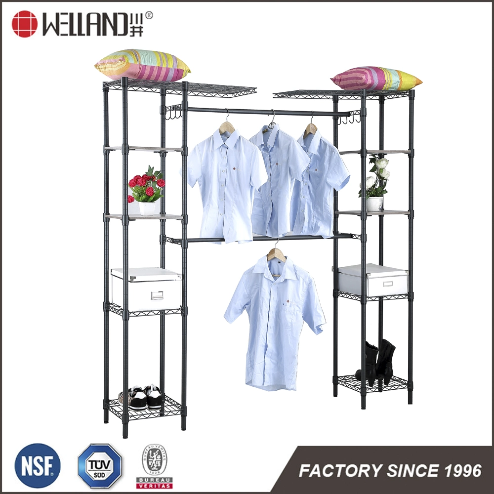 New Design Vintage Clothes Rail Rack Shelf Bedroom Metal Wardrobe Furniture Price