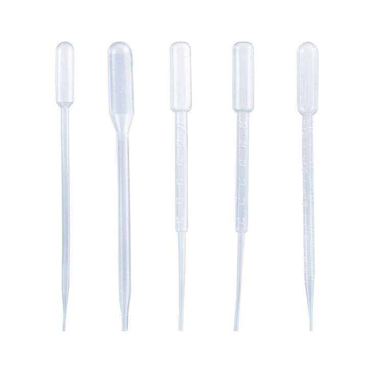 Pipette Pasteur de haute qualité en plastique transparent à usage unique, stérile 1 ml 2 ml 3 ml