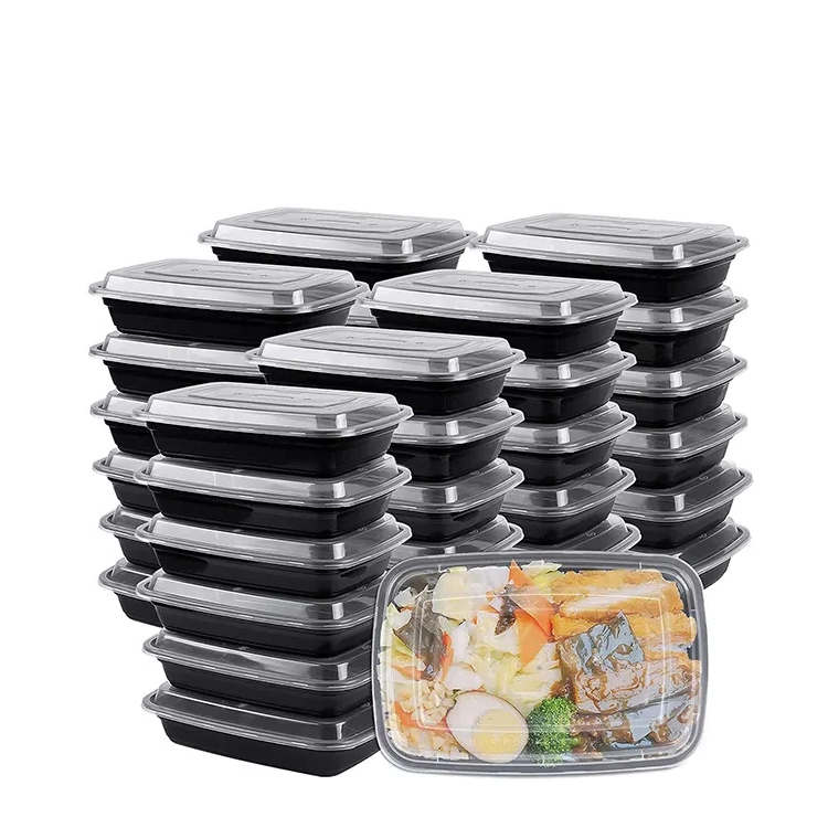 Chinese Factory Popular Disposable Lunch Box Takeaway Food Microwavable Biodegradable Lunch Box Plastic Food Containers