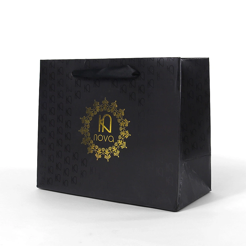 Black Paper Bag Packaging Custom Design