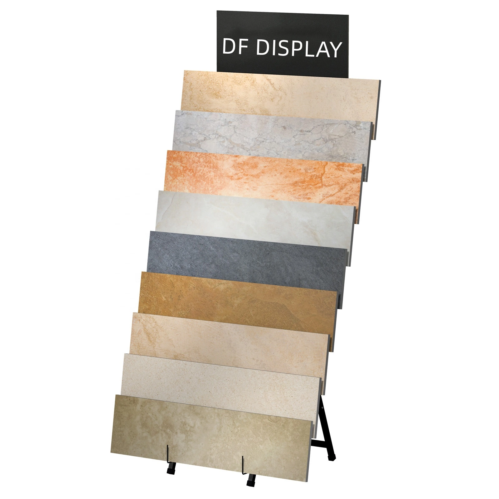 Popular Decoration Materials Store Customized Laminate Parquet Wooden Flooring Tiles Samples Display Rack with Wire Holders Tile Display Stand