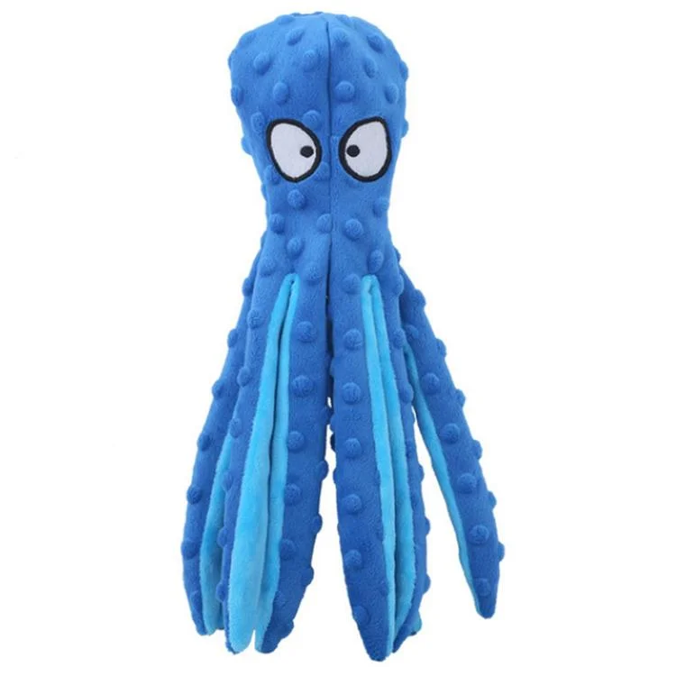 Best Seller Octopus Stuffed Crinkle Noisy Luxury Cleaning Tooth Brush Durable Bite Plush Pet Dog Chew Plush Sound Toy