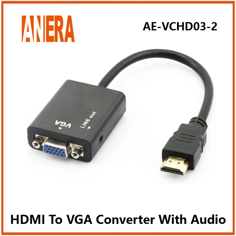 Anera Hot Sale HDMI Video Converter HDMI Male to VGA Female Adapter Cable with Audio