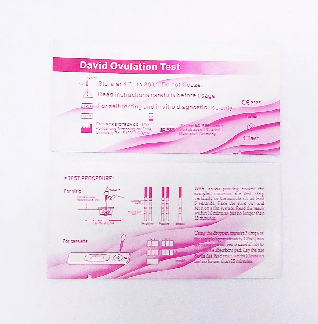 Prueba de diagnóstico médico Prueba de ovulación de LH de uso fácil
