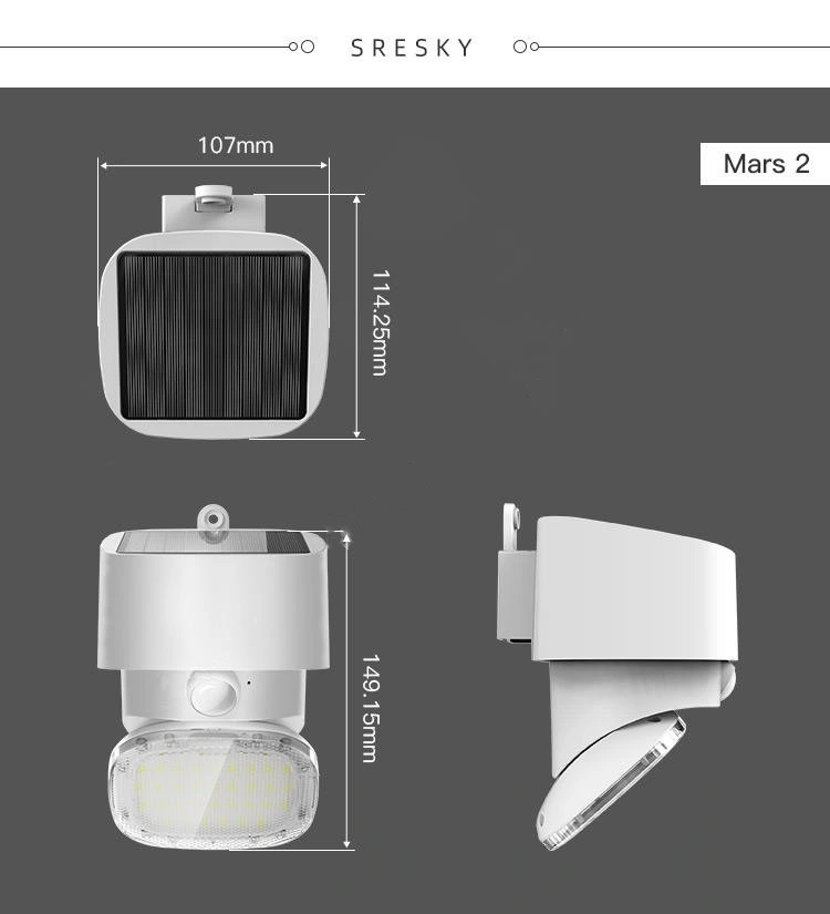 Sensor de movimento IP65 à prova de água Courtyard Garden Wall Solar Lights para exterior Luz de segurança