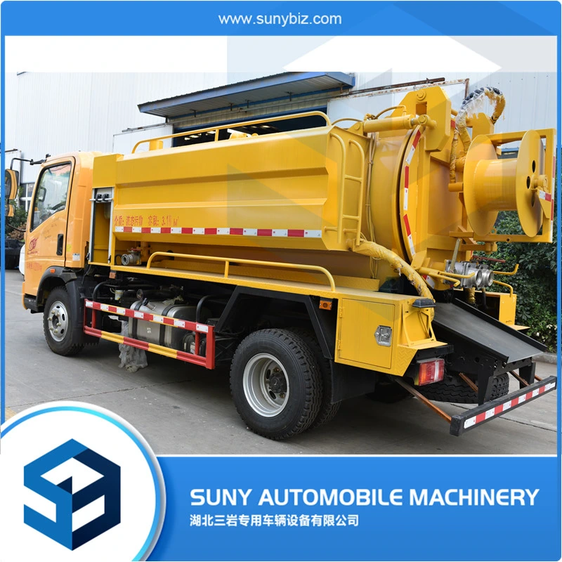 Sinotruk 2-4cbm High Pressure Washing Vacuum Sewer Cleaner Flushing Vehicle Sewage Suction Tank Fecal Sludge Truck for Sale