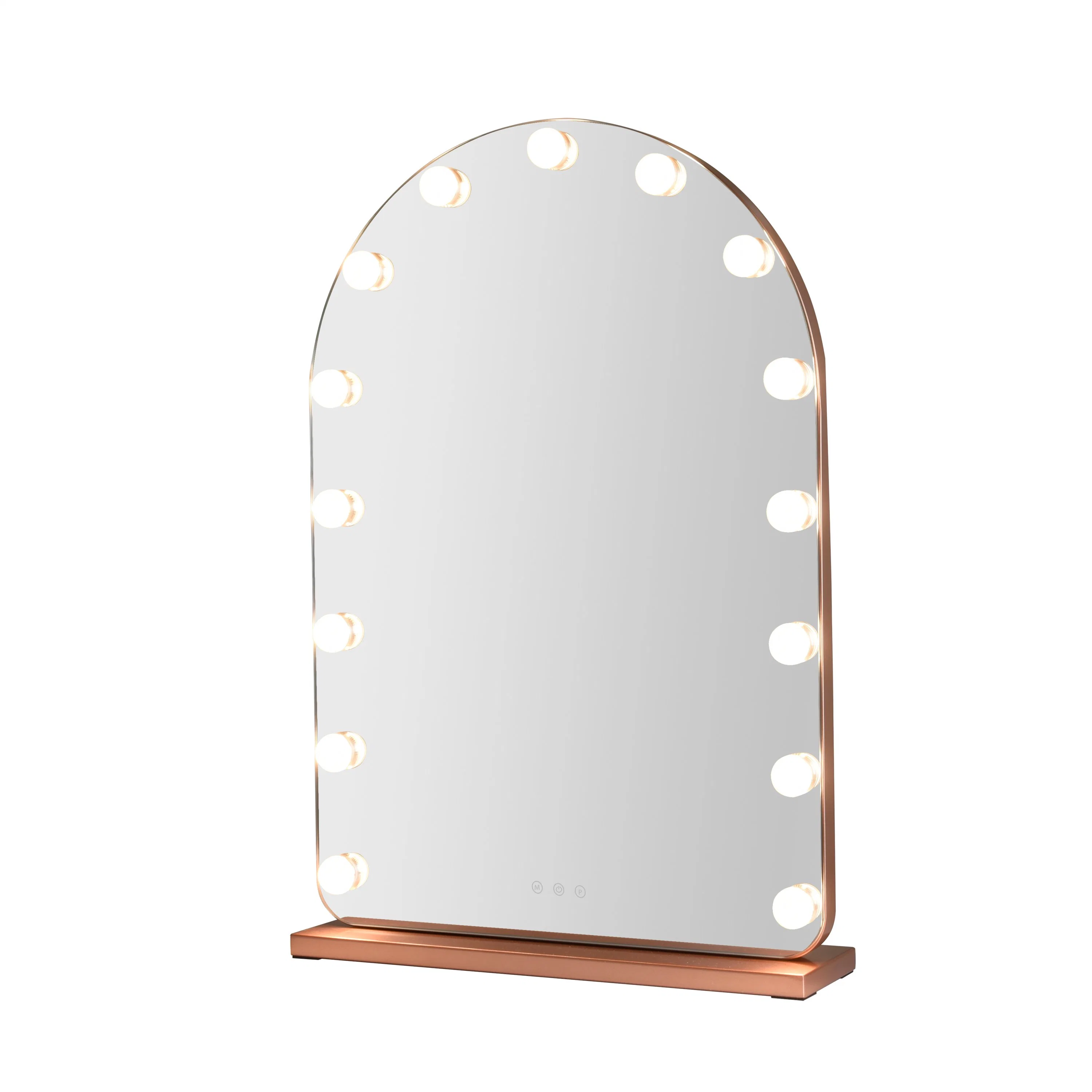 Wall Luxury Arch LED Table Mirror Hollywood Style Vanity Decor Makeup Large Standing Mirror
