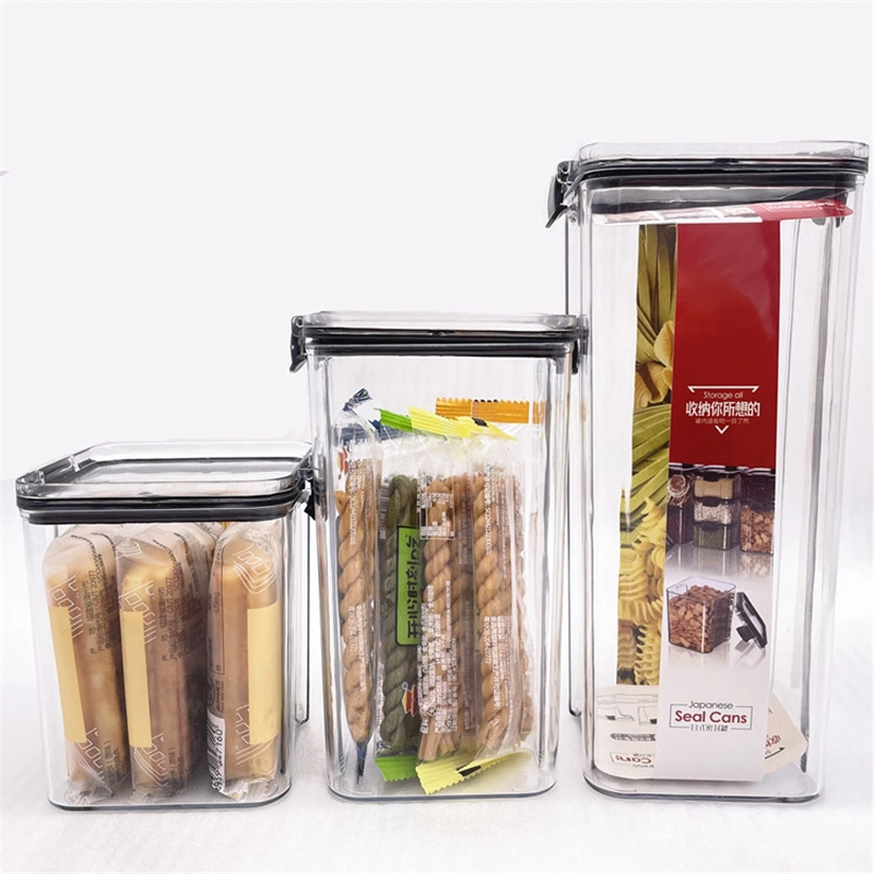 Conteneur de stockage de plastique Boîte en plastique de ménage peut pour le stockage d'aliments secs