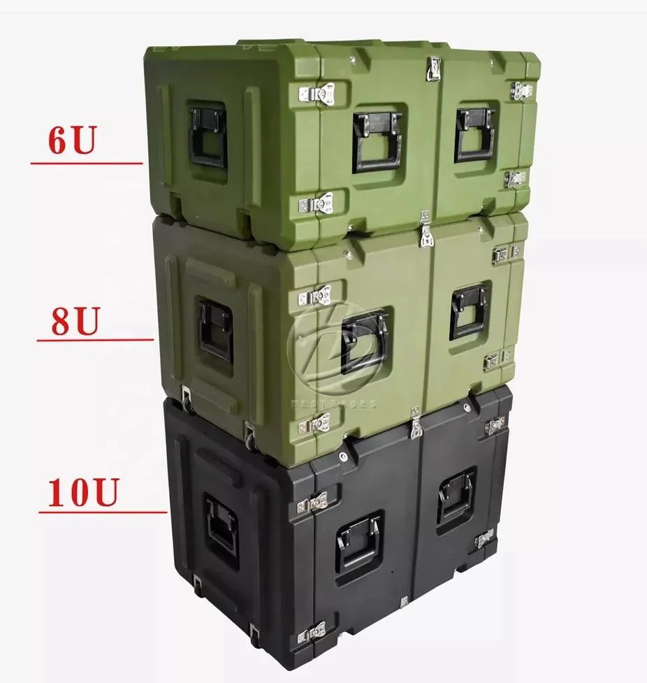 Waterproof IP67 High Standard Plastic Rotationally Molded 6u Rack Case