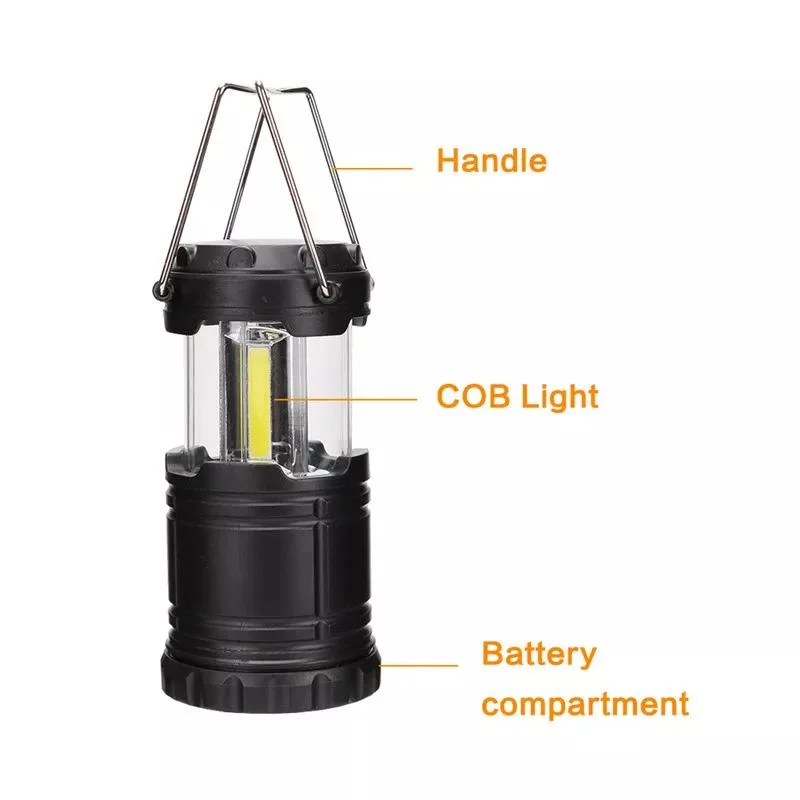 Handle Portable LED Camping Light with Hook COB Outdoor Mini LED Camping Lantern