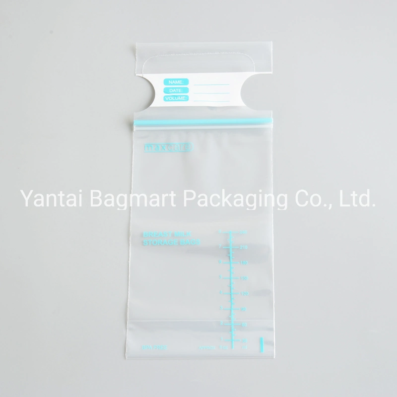 OEM PE Zipper Breast Milk Fresh Storage Bag, Leakage Proof, Antibacterial Bag