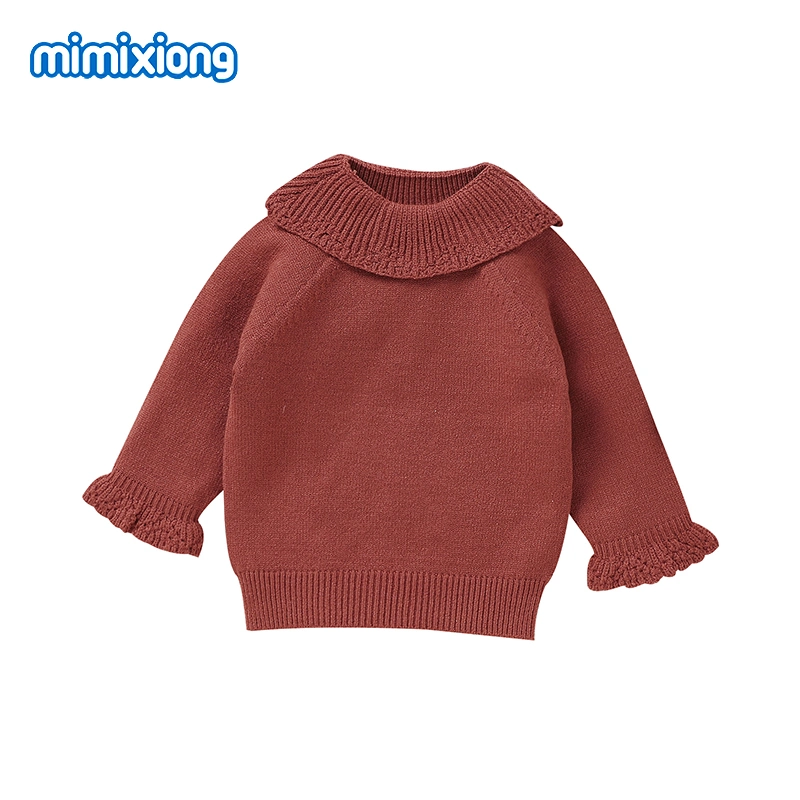 Цвет мыльца вязаные перегородки шейка Детская свитер с длинным рукавом Манжеты: Пуловер для детей