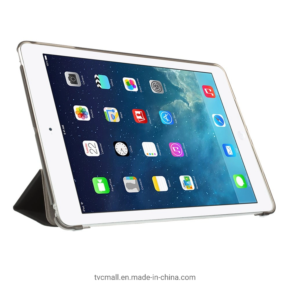 Tablet-Hülle für iPad Air (2013) Schutzhülle stoßfest Schale PU-Leder Tablet dreifach-Fold Standabdeckung Unterstützung Auto Wake / Sleep - Schwarz