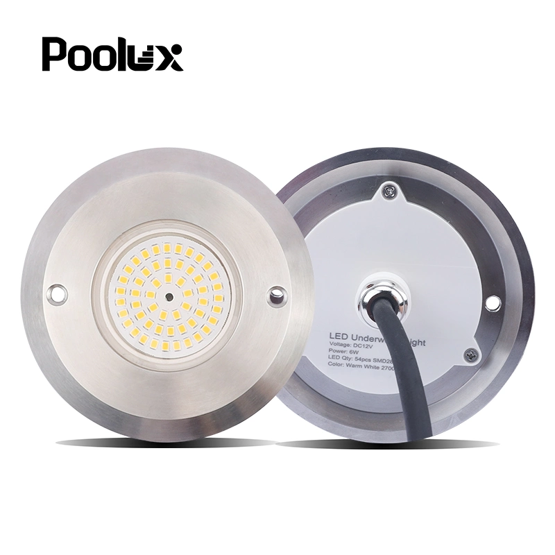 O mais recente conjunto de 2022 Design de 6 W, ultraleve, subaquático Luz de piscina LED fina de aço inoxidável de 10 mm 316