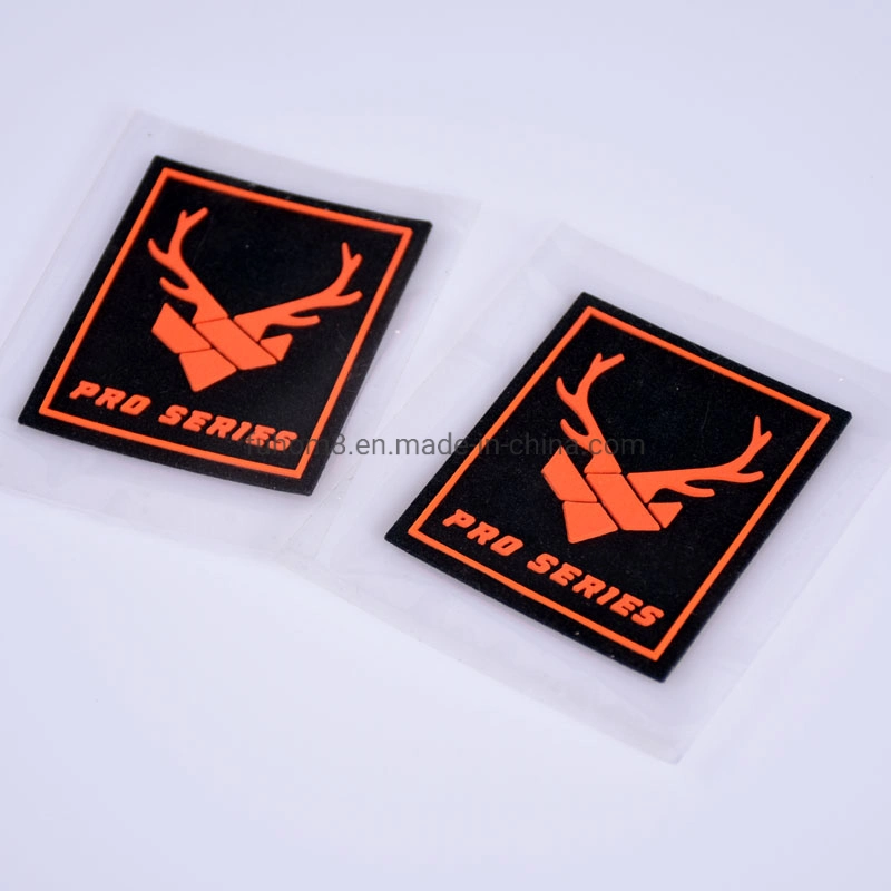 Custom 3D Heat Transfer Raise Rubber Logo Silicone Logo Printing