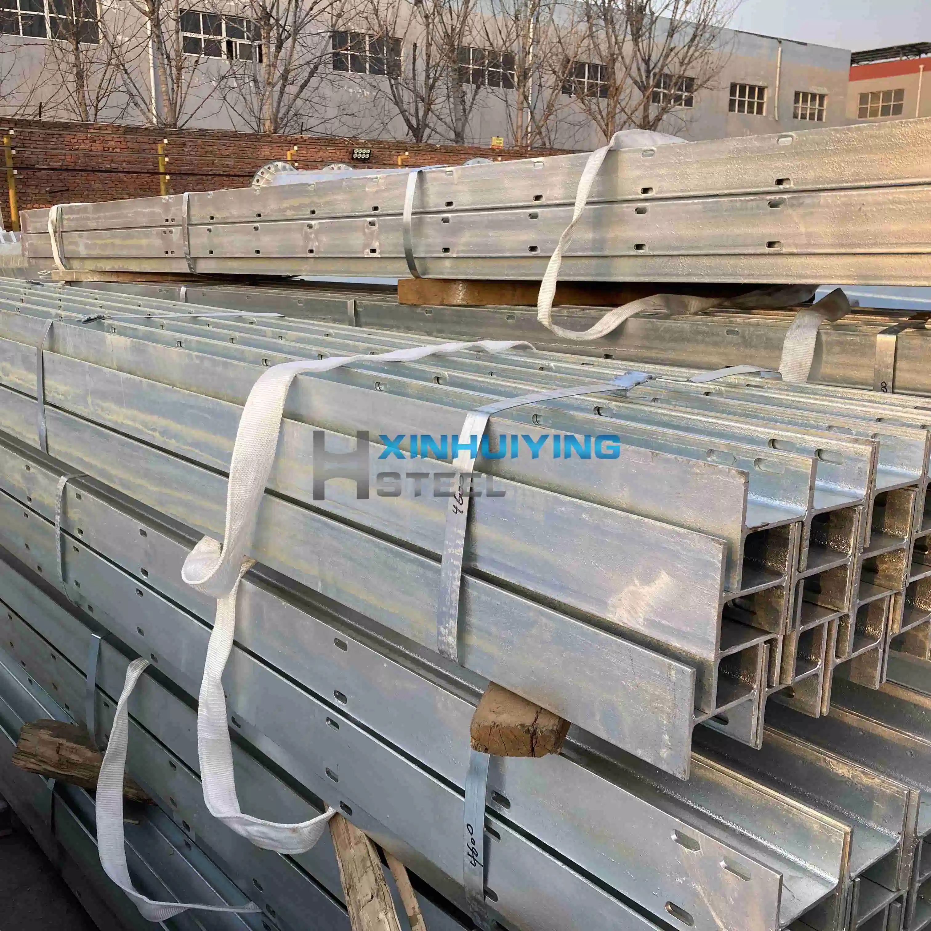 Custom Punched Galvanized H Steel for Light Steel Fence Construction