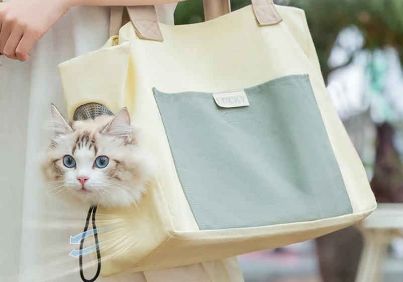 Canvas Portable Cat Bag Single Shoulder Warm Bag for Dog